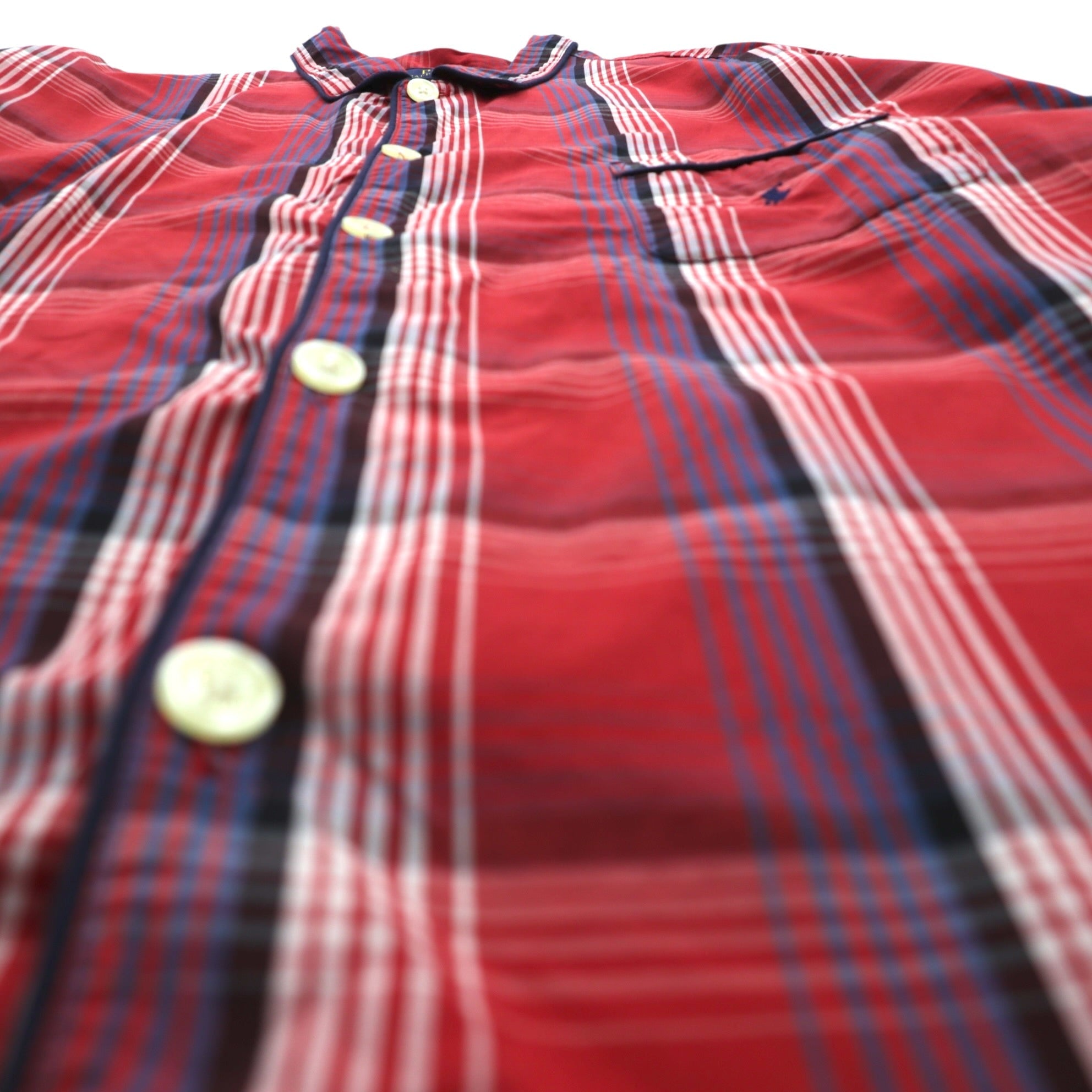 Polo Ralph Lauren パジャマシャツ L レッド チェック 胸ポケット スモールポニー刺繍