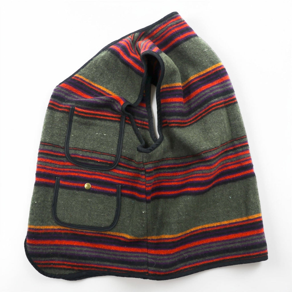 HIGH SIERRA 90年代 ヴィンテージ ツイード ジップアップ ベスト L ボーダー マルチカラー ウール アウトドア 4ポケット