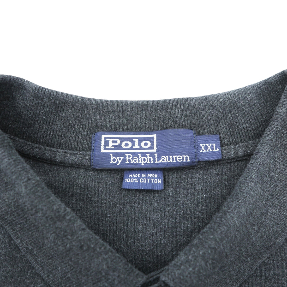 Polo Ralph Lauren 90s Polo Shirt Rugby Shirt 2XL Gray Made in Peru Small Pony Embroidery Big Size