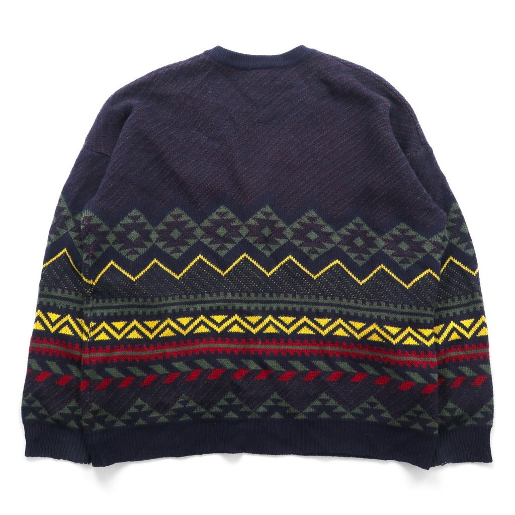 LACOSTE 80年代 フランス製 ヴィンテージ ニット カーディガン L フレンチラコステ フェアアイル柄