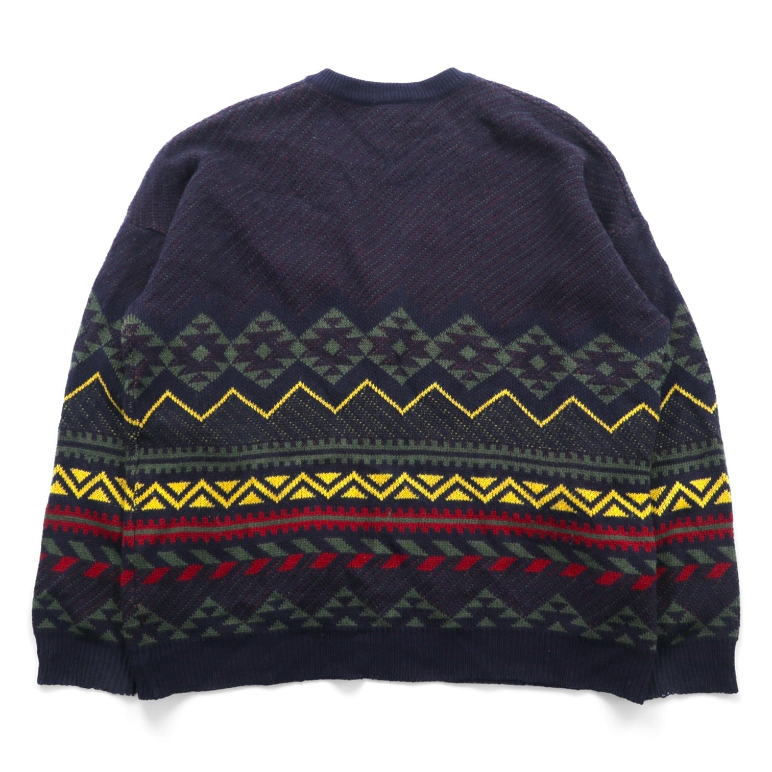 LACOSTE 80年代 フランス製 ヴィンテージ ニット カーディガン L フレンチラコステ フェアアイル柄