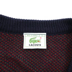 LACOSTE 80年代 フランス製 ヴィンテージ ニット カーディガン L フレンチラコステ フェアアイル柄