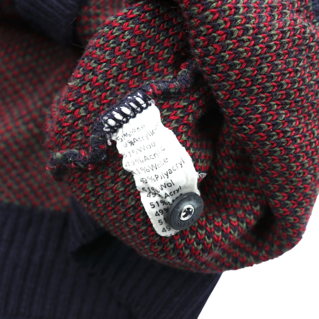 LACOSTE 80年代 フランス製 ヴィンテージ ニット カーディガン L フレンチラコステ フェアアイル柄
