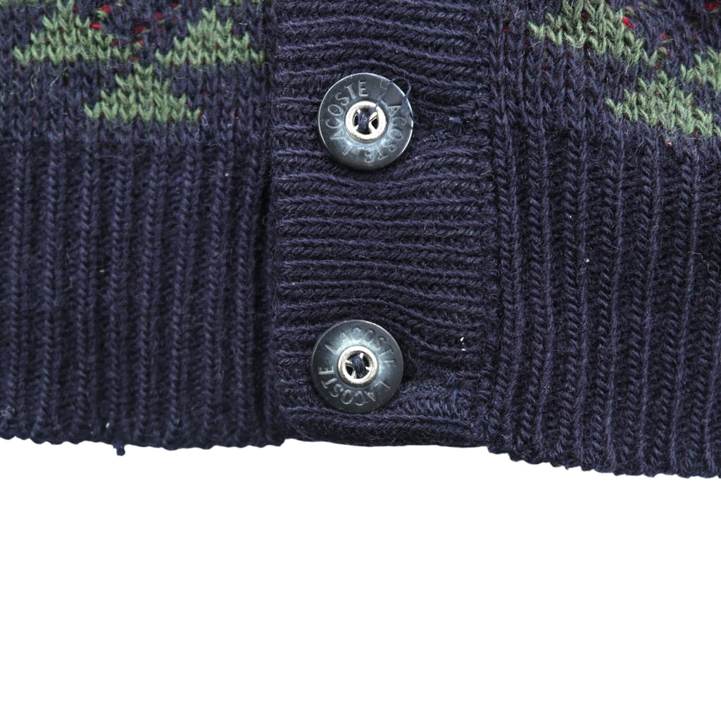 LACOSTE 80年代 フランス製 ヴィンテージ ニット カーディガン L フレンチラコステ フェアアイル柄