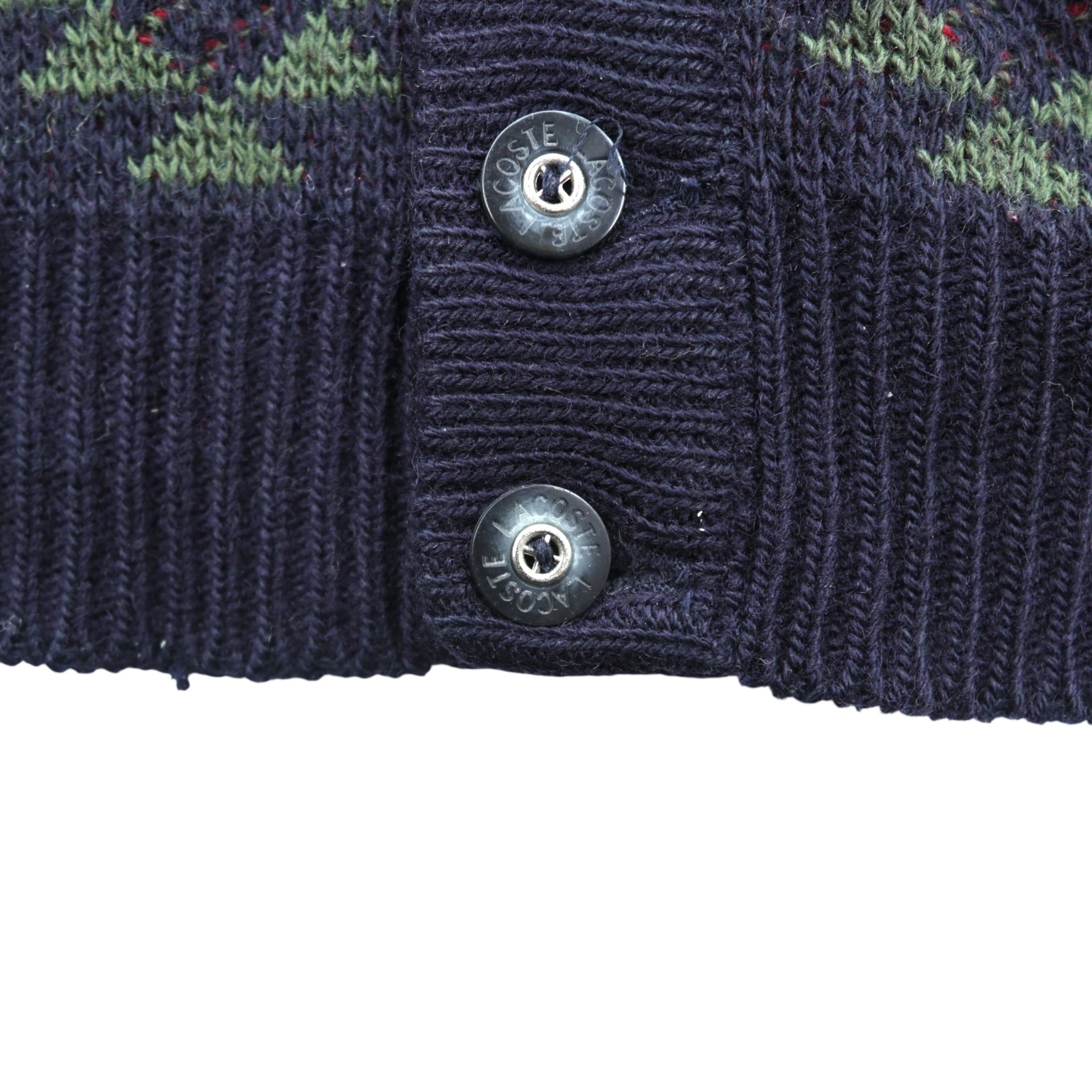 LACOSTE 80年代 フランス製 ヴィンテージ ニット カーディガン L フレンチラコステ フェアアイル柄