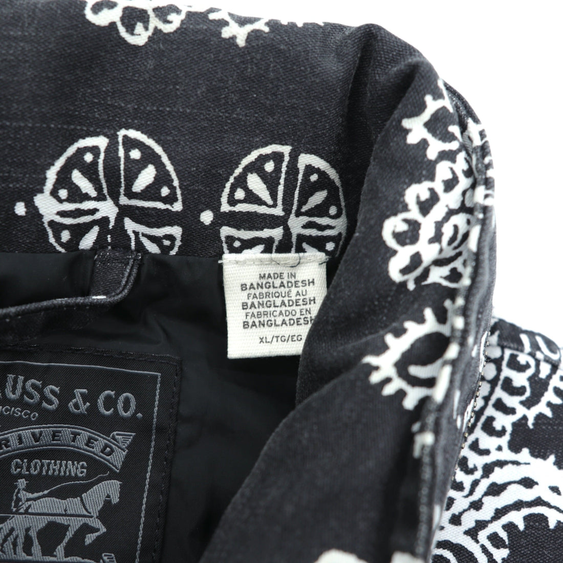 Levi's Field Coat Military Jacket XL Paisley Hood Stowaway KEARNY FIELD COAT BANDANA REMIX A4419-0003
