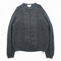 J.CREW 90年代 ヴィンテージ ケーブル編み ニット クルーネック セーター M グレー メリノウール HAND KNIT
