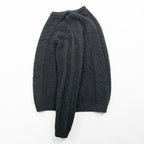 J.CREW 90年代 ヴィンテージ ケーブル編み ニット クルーネック セーター M グレー メリノウール HAND KNIT