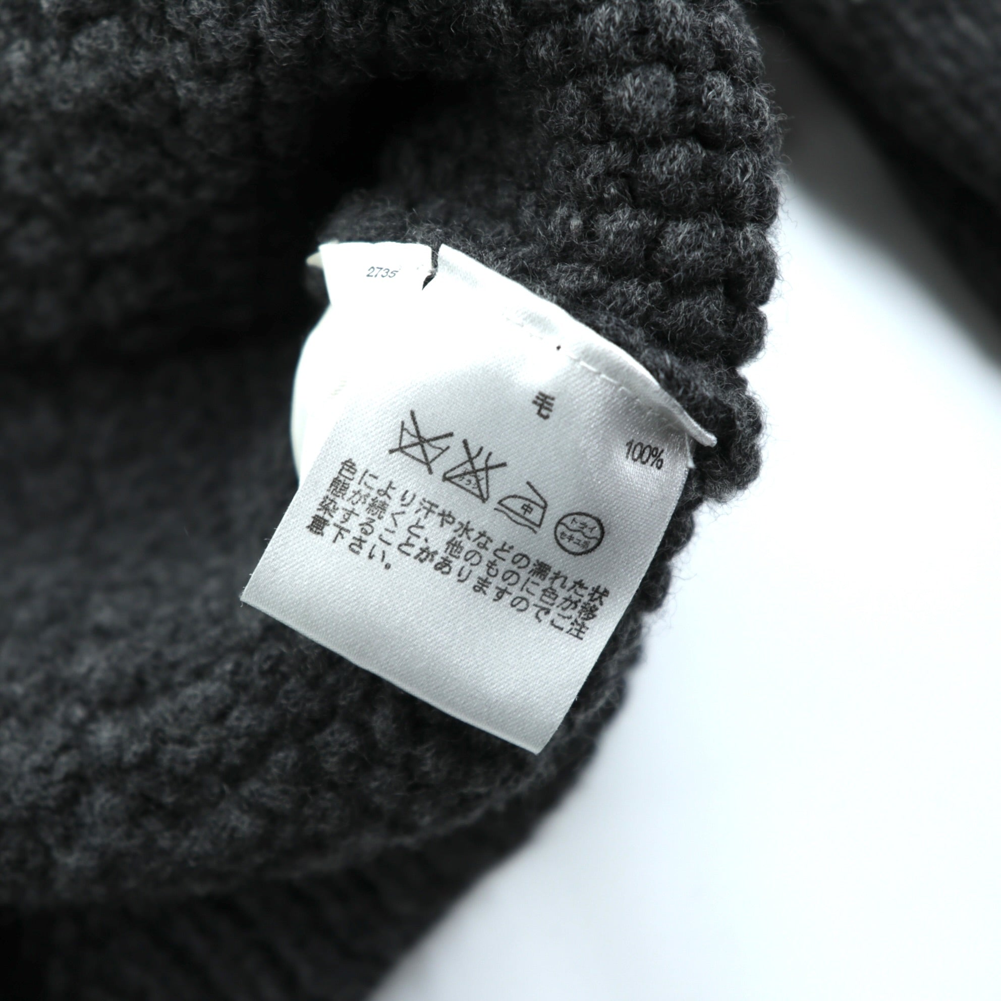 J.CREW 90年代 ヴィンテージ ケーブル編み ニット クルーネック セーター M グレー メリノウール HAND KNIT