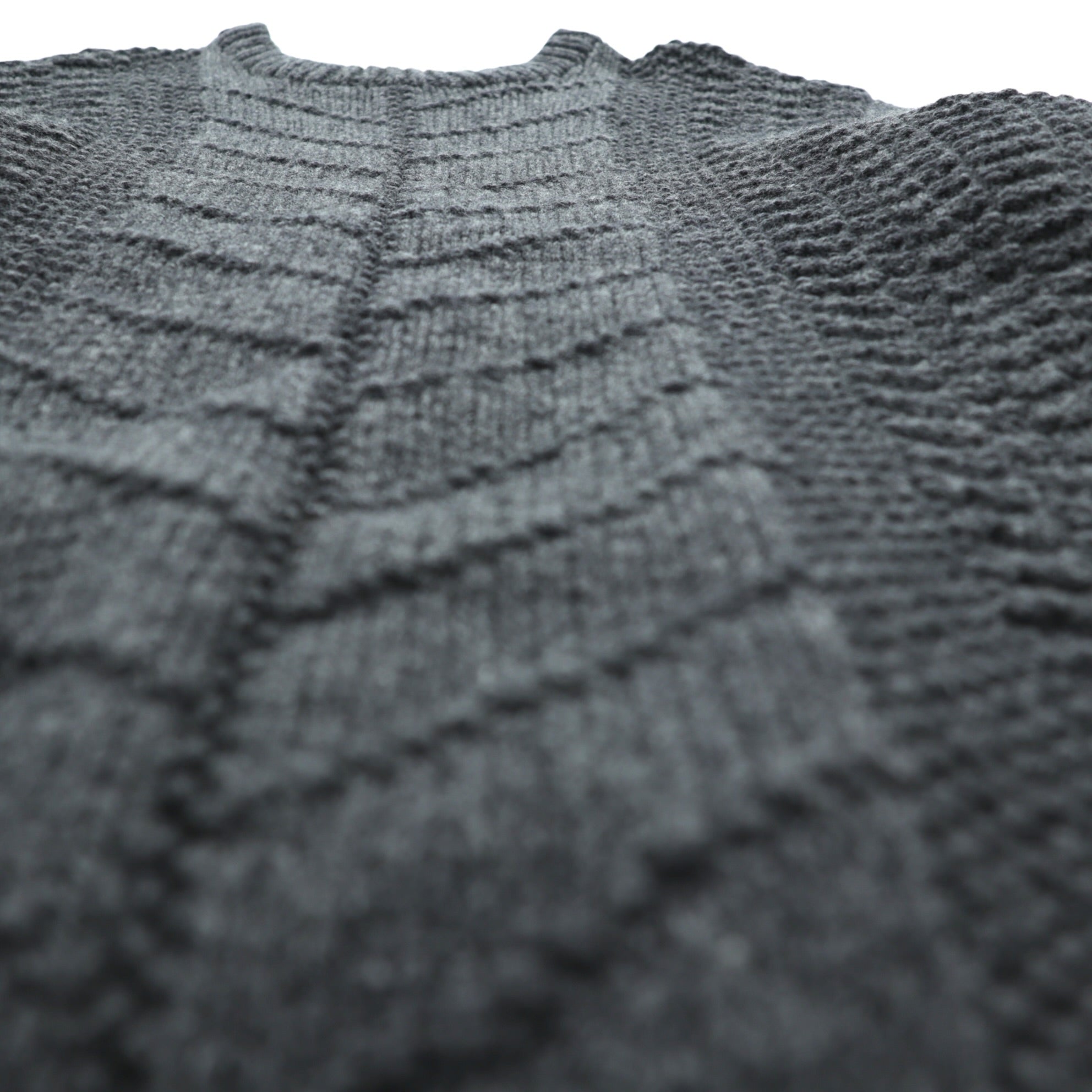 J.CREW 90年代 ヴィンテージ ケーブル編み ニット クルーネック セーター M グレー メリノウール HAND KNIT