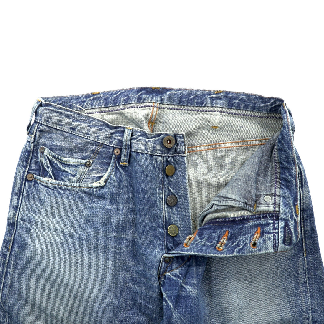 Polo Ralph Lauren 90s Vintage Distressed Flare Denim Pants Jeans M Indigo
