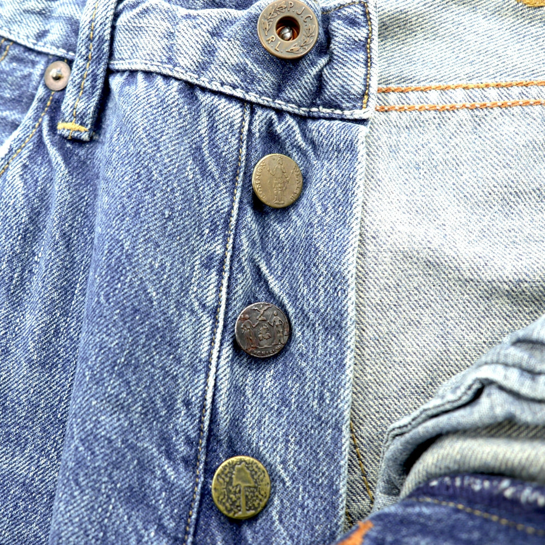 Polo Ralph Lauren 90s Vintage Distressed Flare Denim Pants Jeans M Indigo