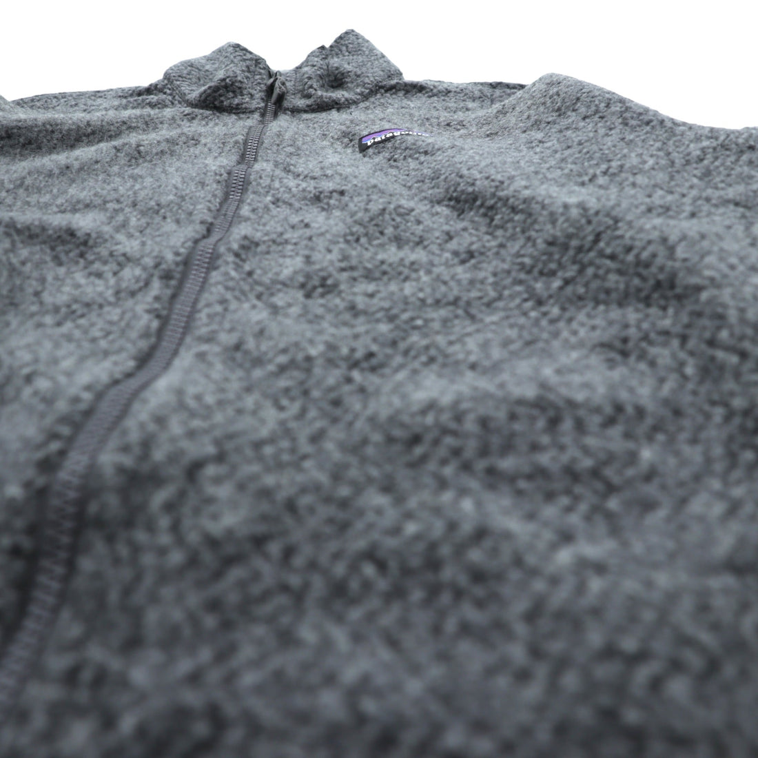 Patagonia Woolyester Fleece Jacket M Stand-Collar Gray Full-Zip Blouson 26935