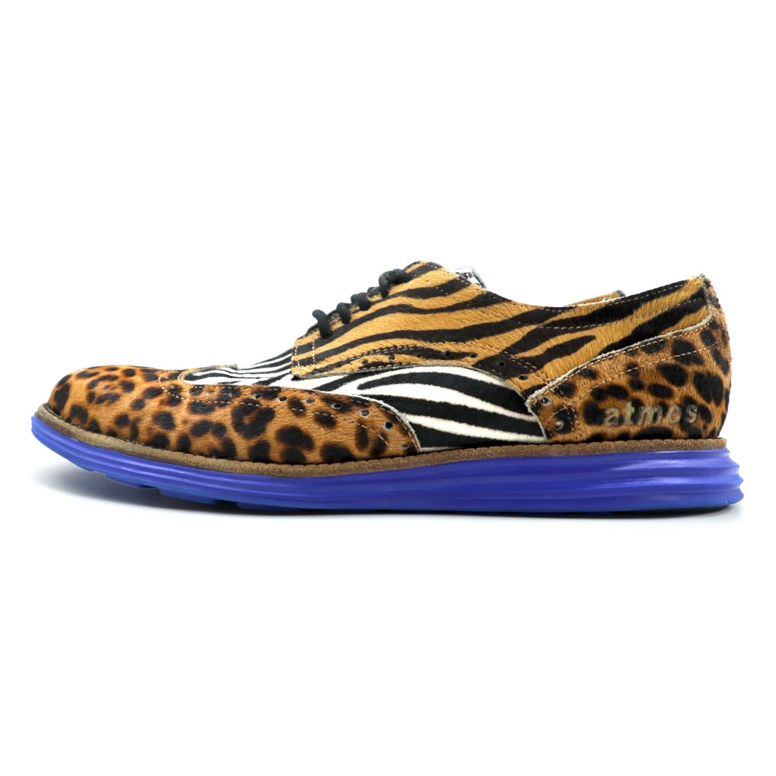 atmos × Cole Haan ウィングチップ オックスフォード ORIGINALGRAND ハラコ シューズ 26.5cm C36377 マルチ アニマル レオパード ゼブラ