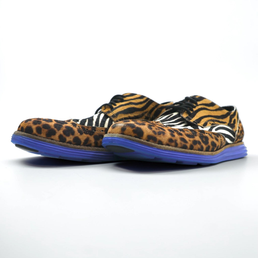 atmos × Cole Haan ウィングチップ オックスフォード ORIGINALGRAND ハラコ シューズ 26.5cm C36377 マルチ アニマル レオパード ゼブラ