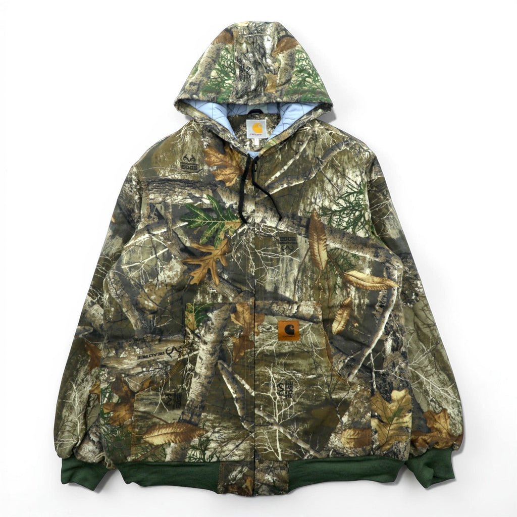 carhartt リメイク 再構築 リアルツリーカモ アクティブジャケット パーカー ブルゾン L カーキ コットン