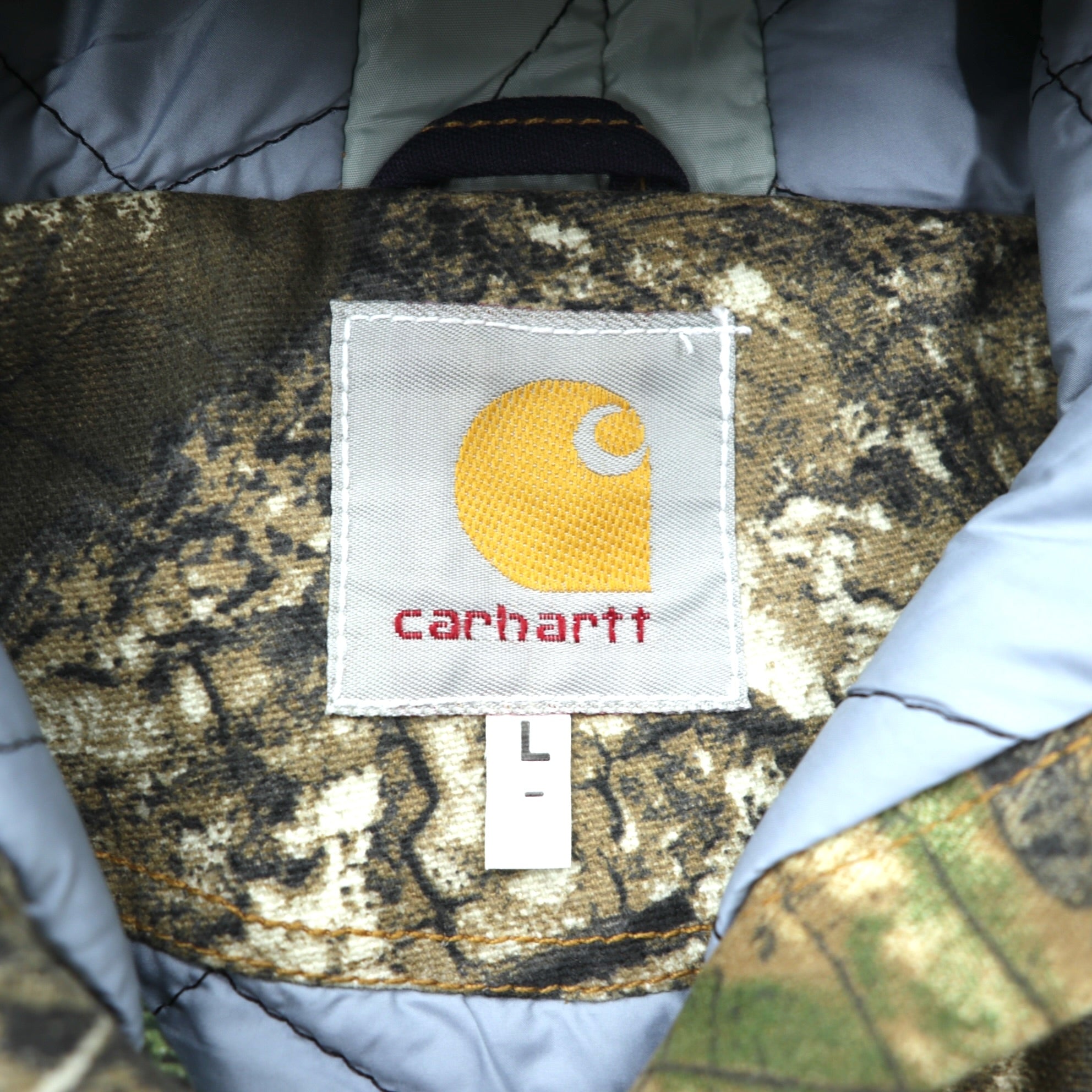 carhartt リメイク 再構築 リアルツリーカモ アクティブジャケット パーカー ブルゾン L カーキ コットン
