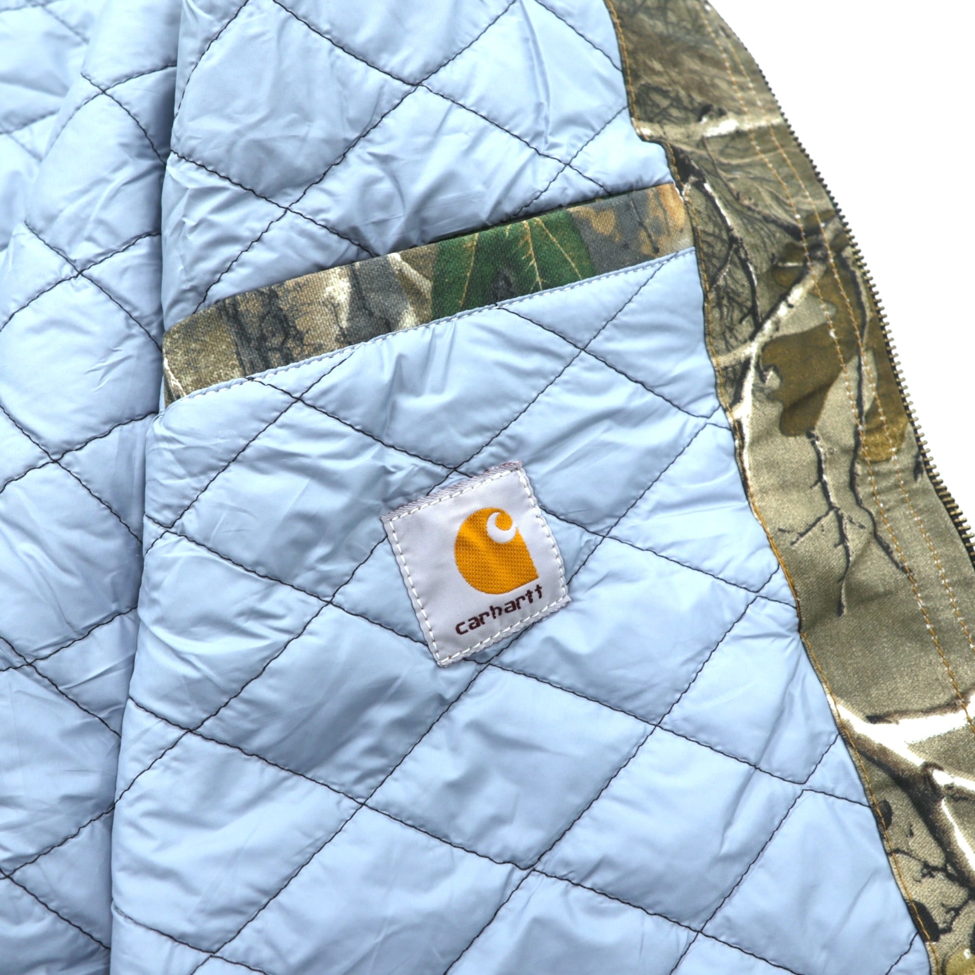 carhartt リメイク 再構築 リアルツリーカモ アクティブジャケット パーカー ブルゾン L カーキ コットン
