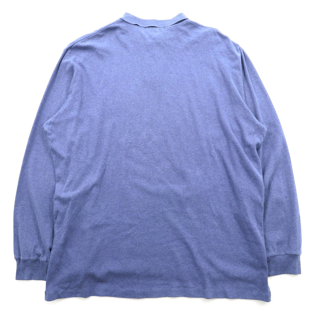Polo Ralph Lauren 90年代 長袖 ポロシャツ ラガーシャツ 2XL ブルー スモールポニー ロゴ 刺繍 ペルー製