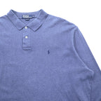 Polo Ralph Lauren 90年代 長袖 ポロシャツ ラガーシャツ 2XL ブルー スモールポニー ロゴ 刺繍 ペルー製