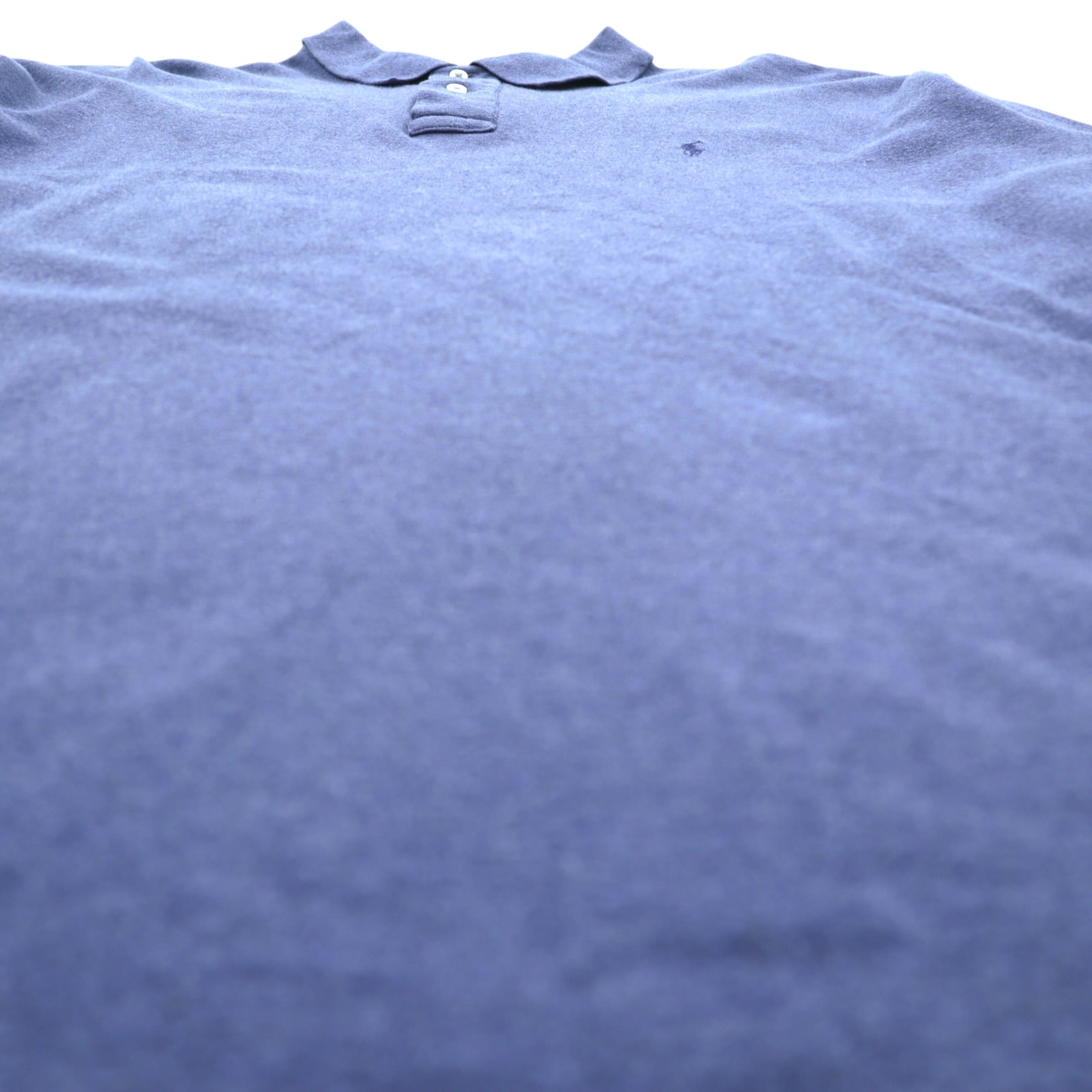 Polo Ralph Lauren 90年代 長袖 ポロシャツ ラガーシャツ 2XL ブルー スモールポニー ロゴ 刺繍 ペルー製