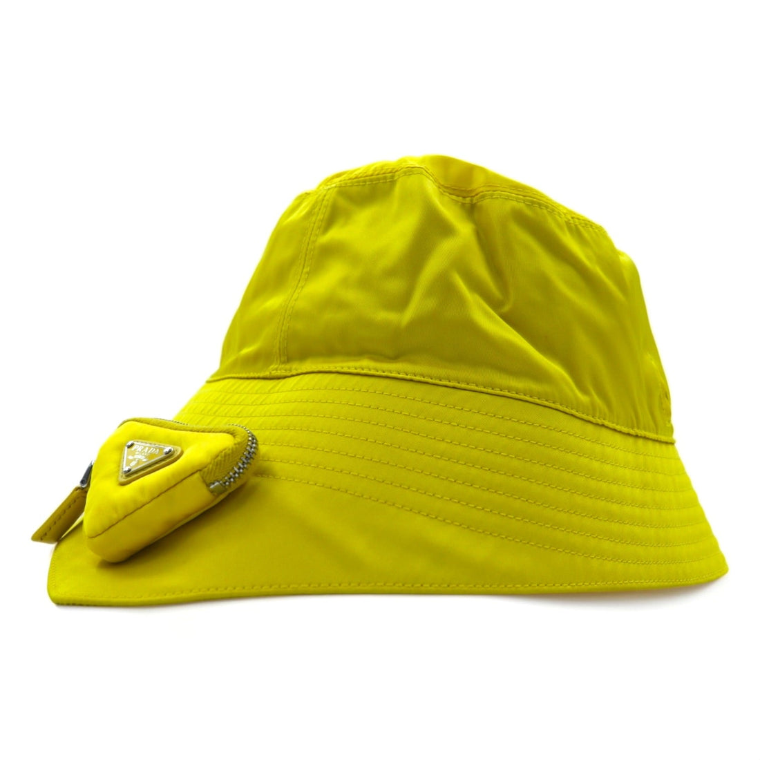PRADA ナイロン バケットハット Re-Nylon トライアングルロゴ 2HC282 2DMI 三角 ミニポーチ付