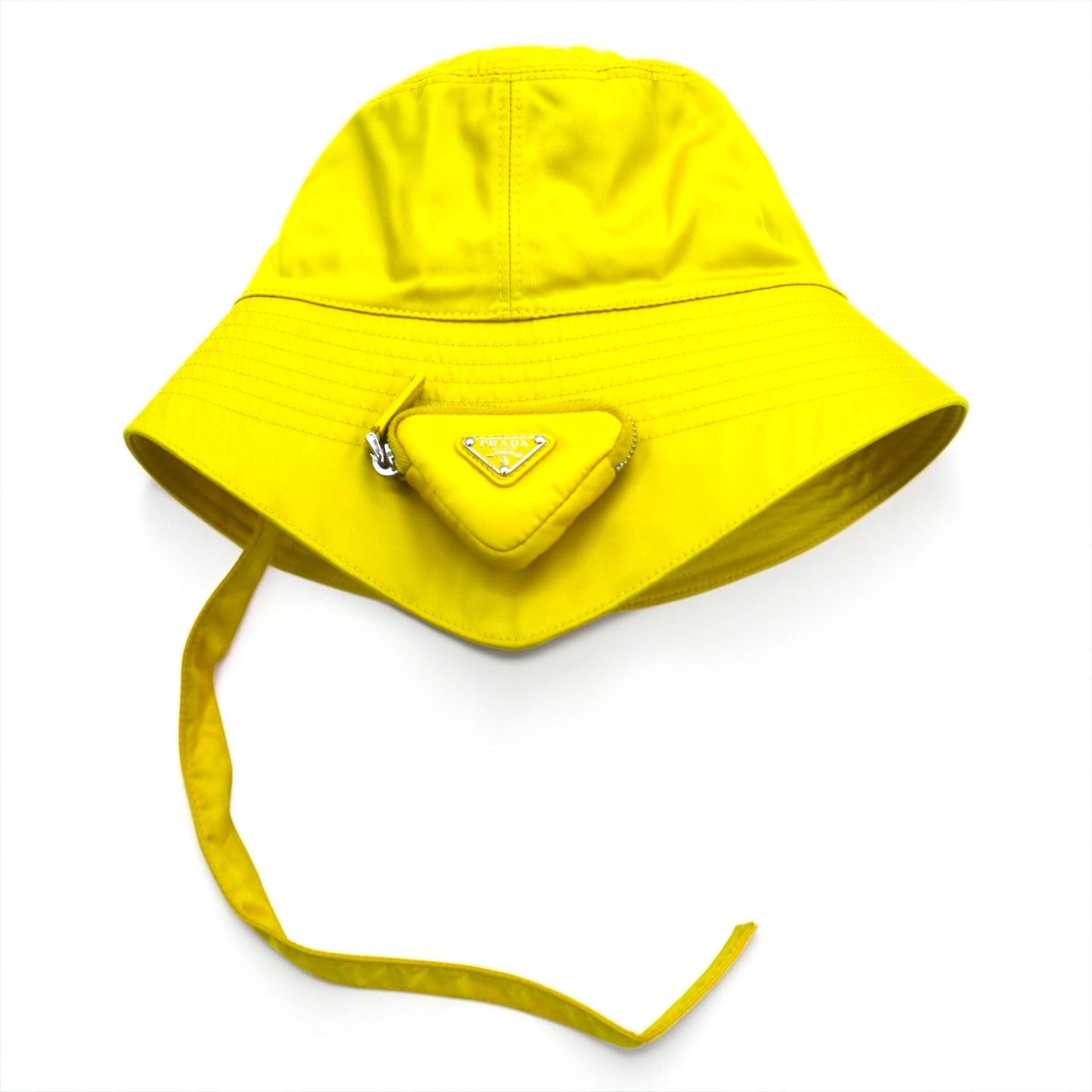 PRADA ナイロン バケットハット Re-Nylon トライアングルロゴ 2HC282 2DMI 三角 ミニポーチ付