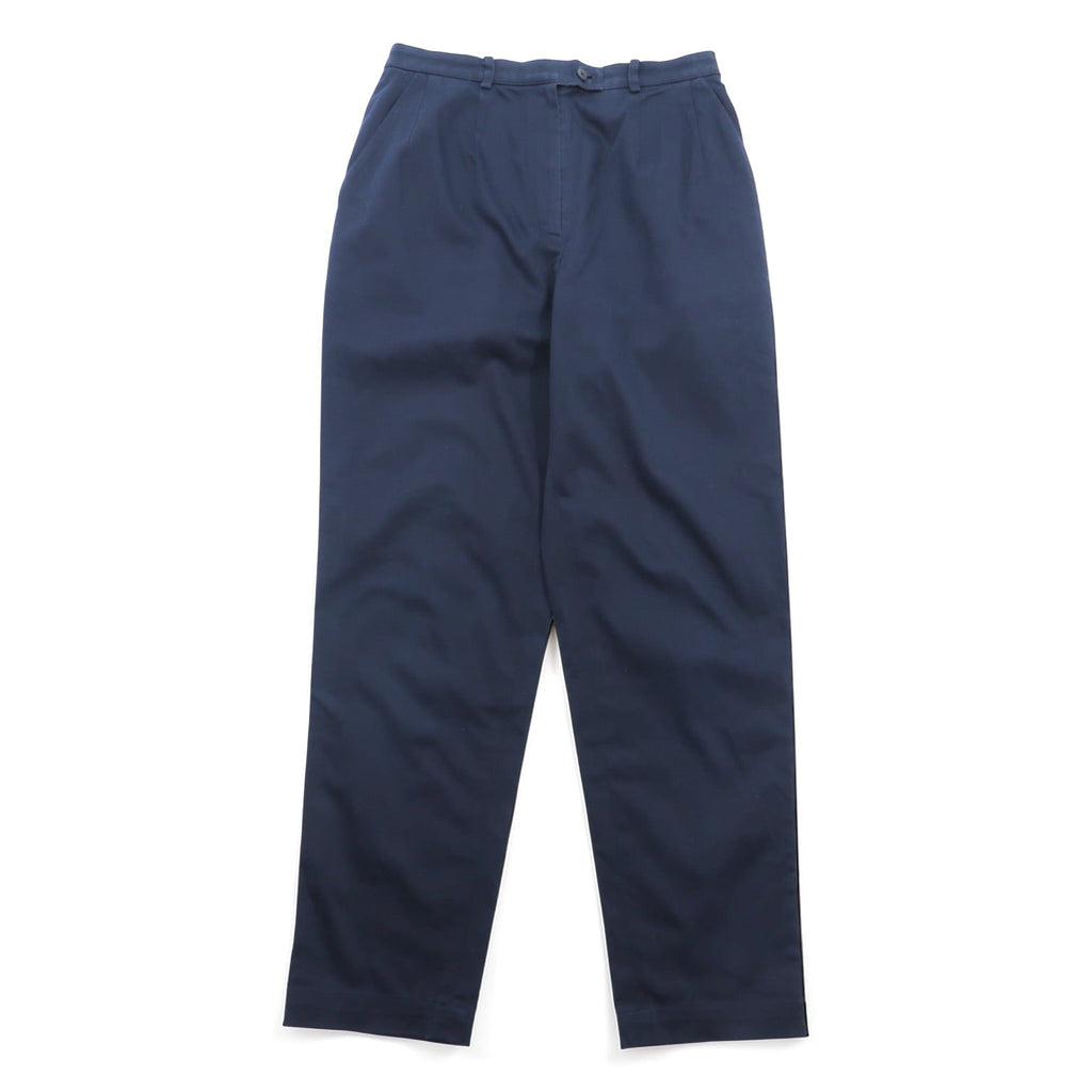 BURBERRY テーパード イージー チノパンツ L ネイビー コットン ストレッチ 日本製