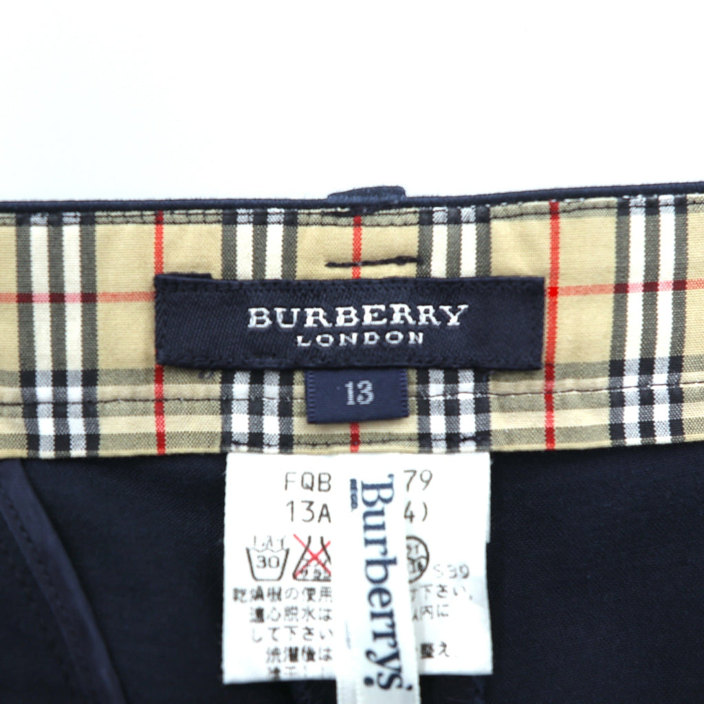 BURBERRY テーパード イージー チノパンツ L ネイビー コットン ストレッチ 日本製