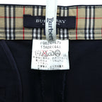 BURBERRY テーパード イージー チノパンツ L ネイビー コットン ストレッチ 日本製