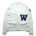 Bristol Products 80年代 USA製 ヴィンテージ アワードセーター レタード ニット カーディガン L ホワイト W ワッペン