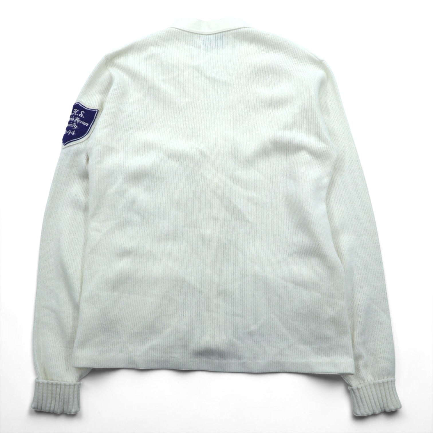 Bristol Products 80年代 USA製 ヴィンテージ アワードセーター レタード ニット カーディガン L ホワイト W ワッペン