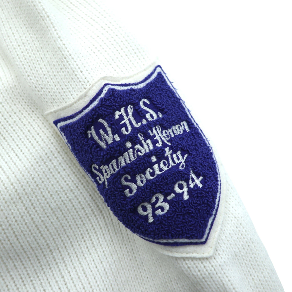 Bristol Products 80年代 USA製 ヴィンテージ アワードセーター レタード ニット カーディガン L ホワイト W ワッペン