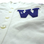 Bristol Products 80年代 USA製 ヴィンテージ アワードセーター レタード ニット カーディガン L ホワイト W ワッペン