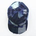 KUON パッチワーク デニム キャップ Boro Baseball Cap ブルー FREE インディゴ ネイビー 190CP02H100-78-09 日本製