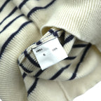 BARNEYS NEW YORK ボーダー マリン ニット セーター L ホワイト ショルダーボタン