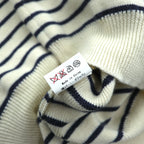 BARNEYS NEW YORK ボーダー マリン ニット セーター L ホワイト ショルダーボタン