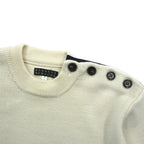 BARNEYS NEW YORK ボーダー マリン ニット セーター L ホワイト ショルダーボタン