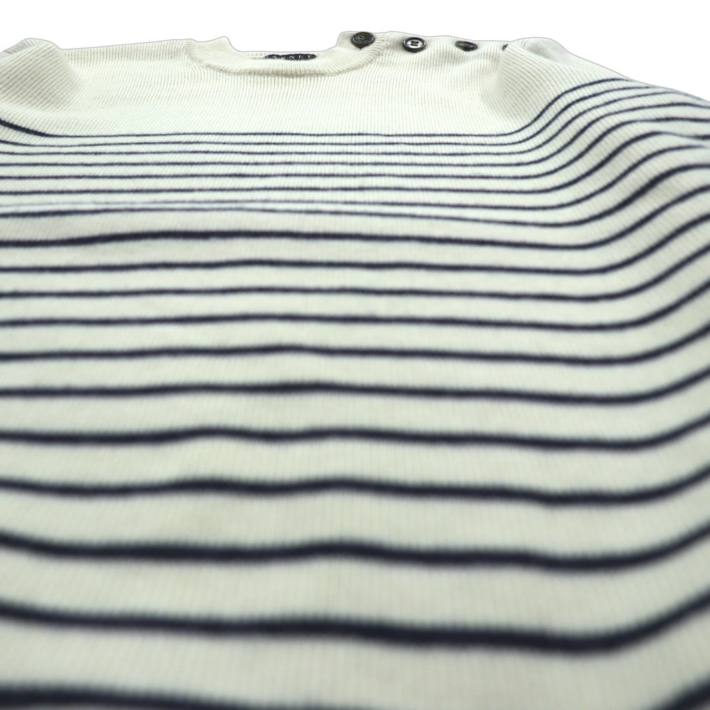 BARNEYS NEW YORK ボーダー マリン ニット セーター L ホワイト ショルダーボタン