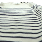 BARNEYS NEW YORK ボーダー マリン ニット セーター L ホワイト ショルダーボタン