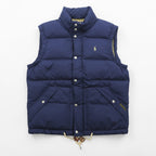 Polo Ralph Lauren ホワイトダック ダウンベスト M ネイビー ドローコード スモールポニー ロゴ 刺繍