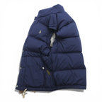 Polo Ralph Lauren ホワイトダック ダウンベスト M ネイビー ドローコード スモールポニー ロゴ 刺繍