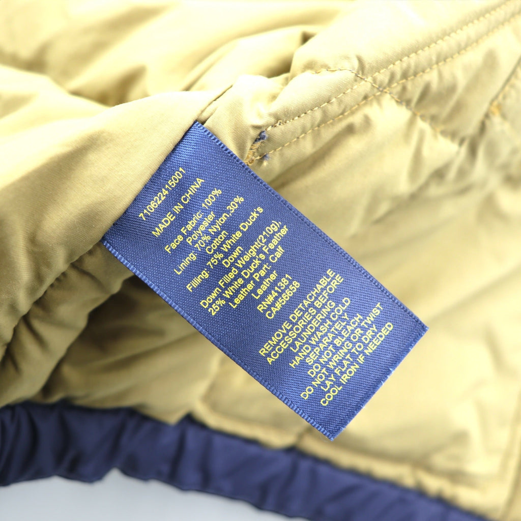 Polo Ralph Lauren ホワイトダック ダウンベスト M ネイビー ドローコード スモールポニー ロゴ 刺繍