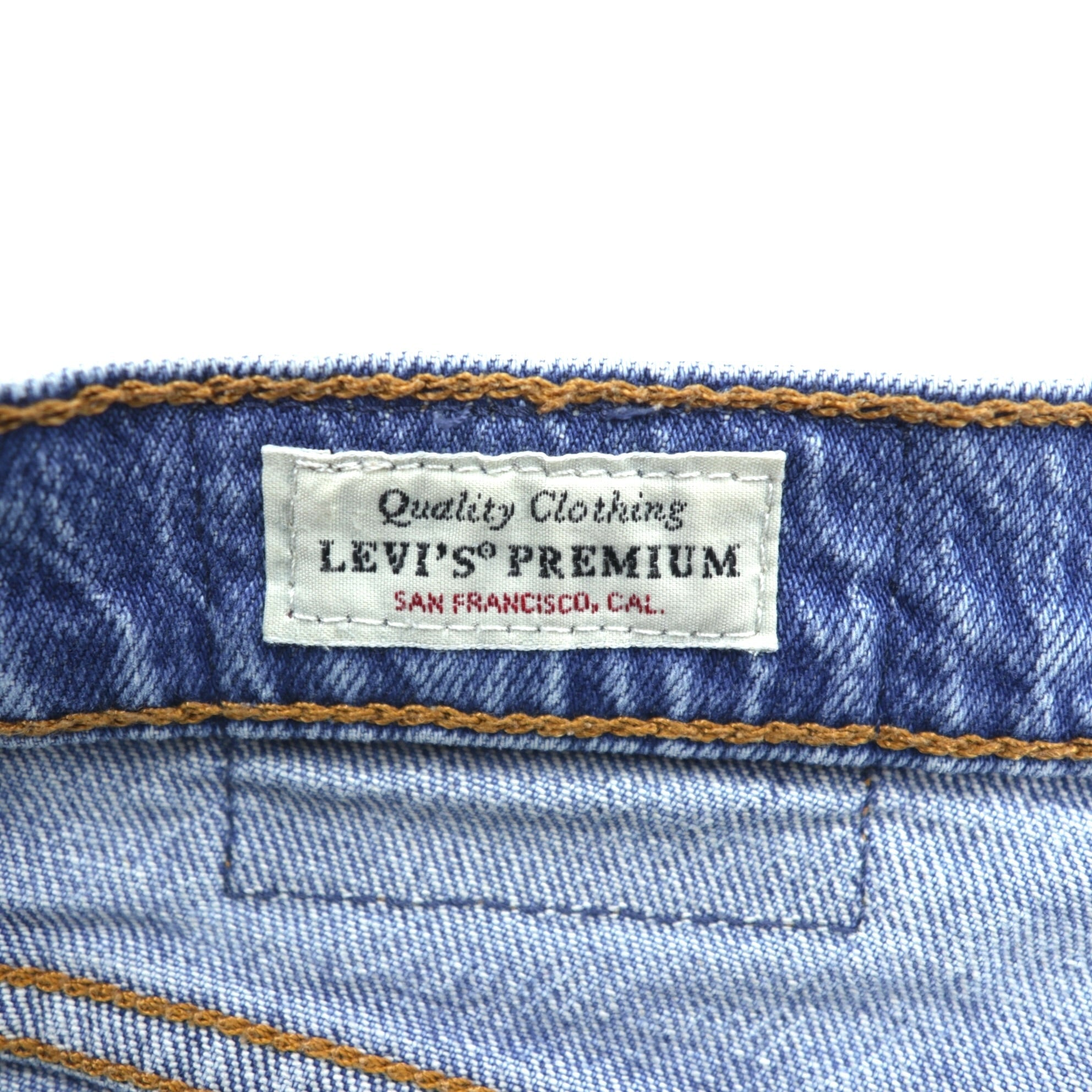 Levi's PREMIUM トルコ製 501 ビッグE デニムパンツ ジーンズ L インディゴ CROP JAZZ POP レザーパッチ ボタンフライ 36200-0225