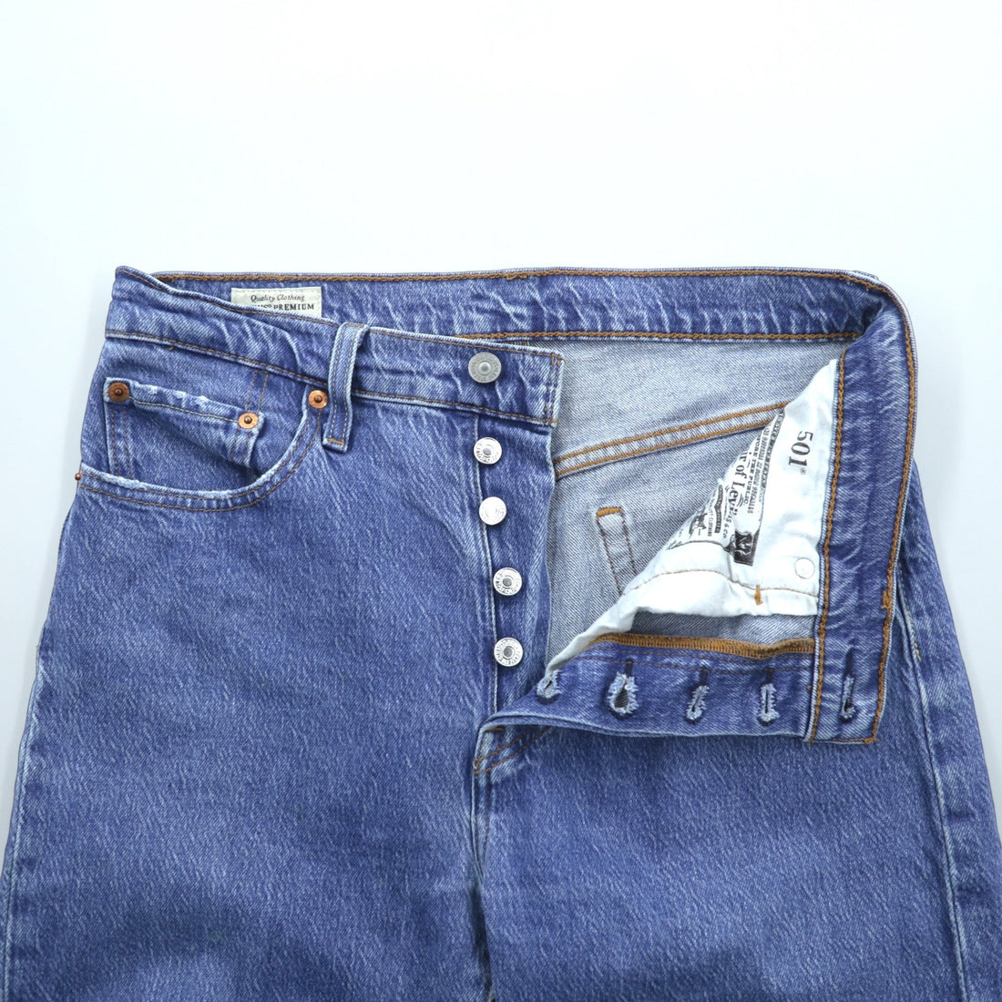 Levi Strauss Türkiye Made 501 Denim Pants Jeans, Size L, Crop Jazz Pop, 36200-0225, Big E, Leather Patch, Button Fly