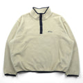 L.L.Bean 80年代 スナップT フリースジャケット XL クリーム プルオーバー 筆記体ロゴ 刺繍 サイドポケット