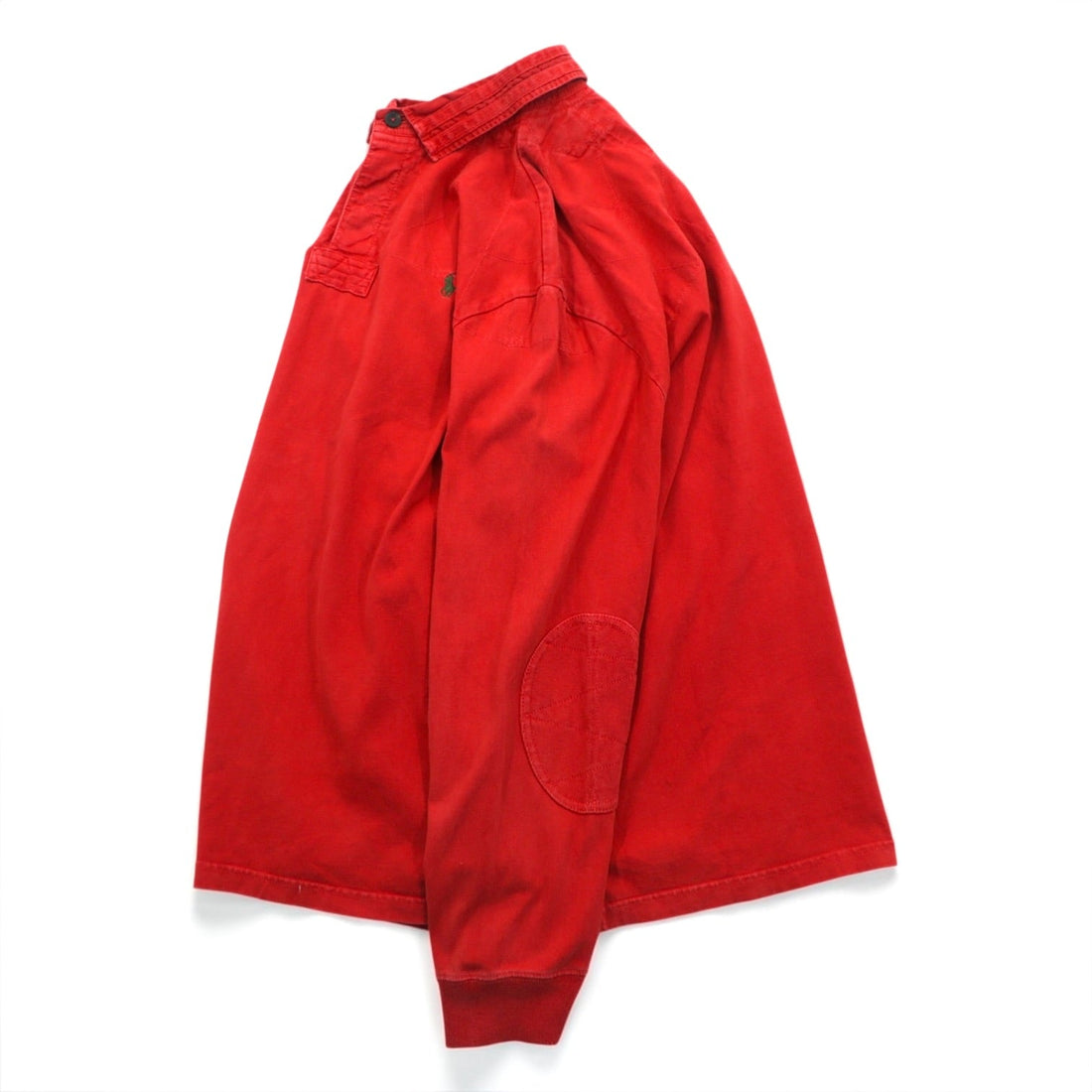 Polo Ralph Lauren 90s Long Sleeve Polo Shirt Rugby Shirt XL Red Elbow Patches Small Pony Logo Embroidery