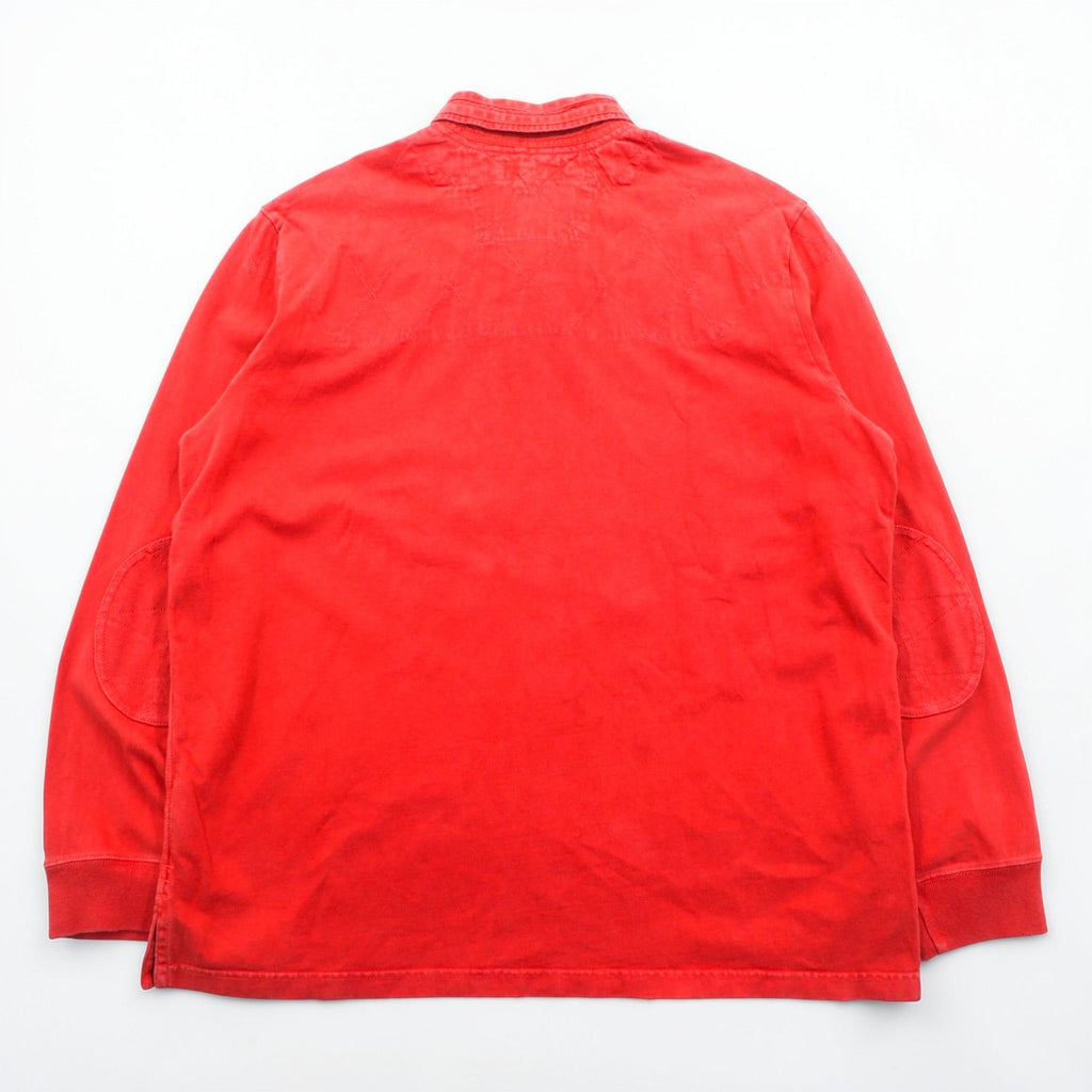 Polo Ralph Lauren 90年代 長袖 ポロシャツ ラガーシャツ XL レッド エルボーパッチ スモールポニー ロゴ 刺繍