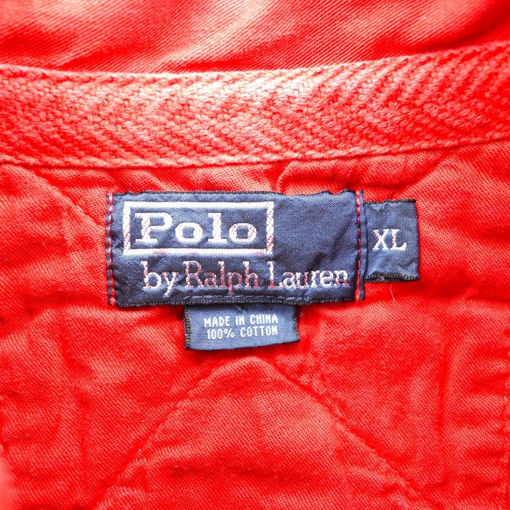 Polo Ralph Lauren 90年代 長袖 ポロシャツ ラガーシャツ XL レッド エルボーパッチ スモールポニー ロゴ 刺繍
