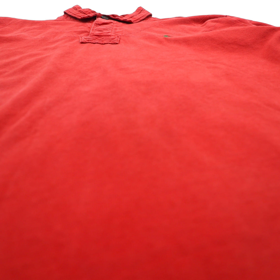 Polo Ralph Lauren 90s Long Sleeve Polo Shirt Rugby Shirt XL Red Elbow Patches Small Pony Logo Embroidery